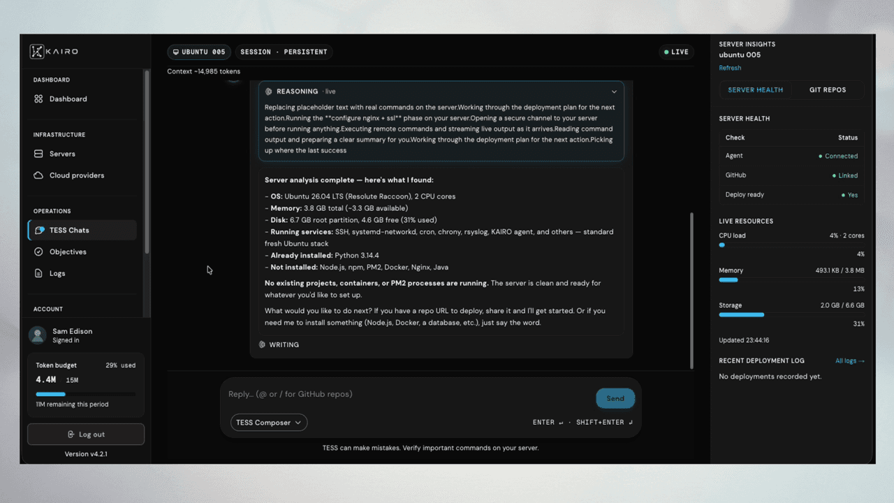 Git repos tab with auto-deploy toggles