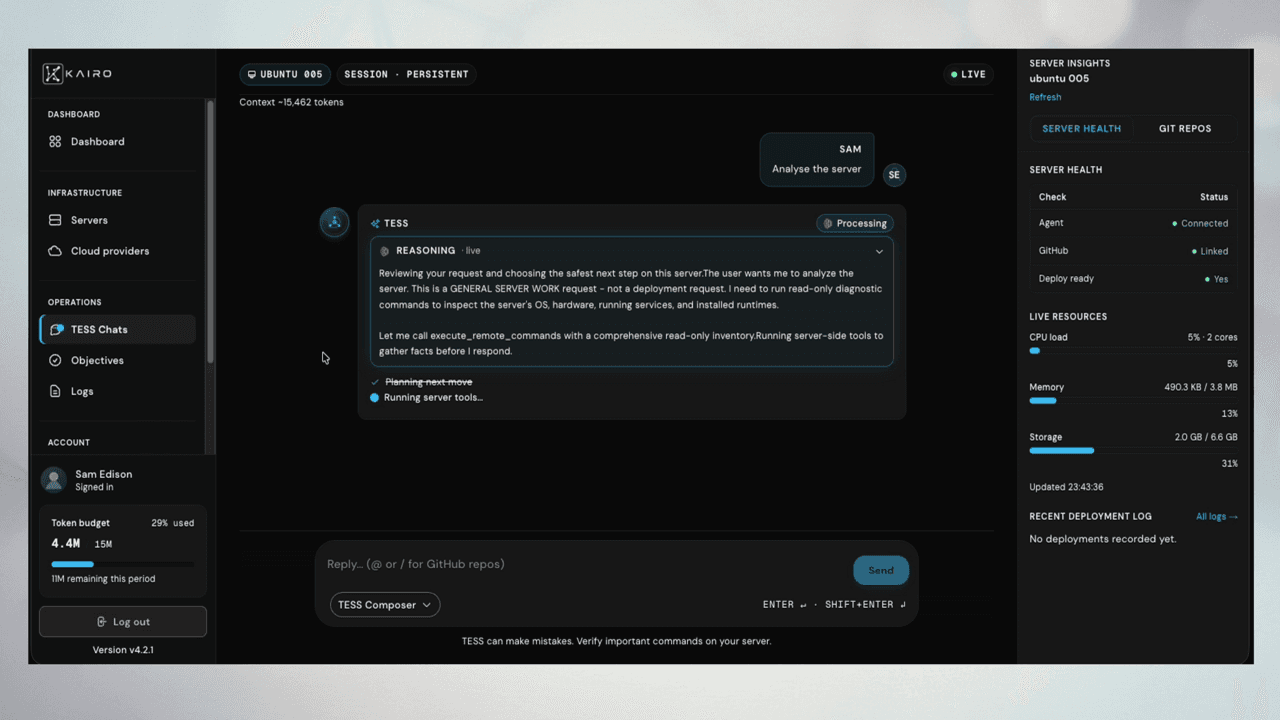 Thinking block inside assistant bubble